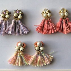 Fringe earring *PINK 2枚目の画像