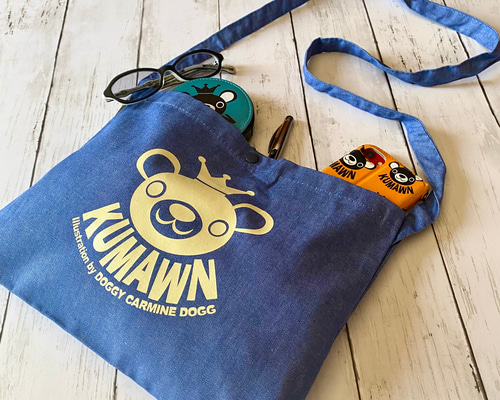 リクエスト※ライトブルーWデニム♡刺繍のサコッシュ♡ショルダーバッグ