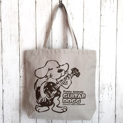 GUITAR DOGG (ギター 犬)・キャンバス トートバッグ 1枚目の画像