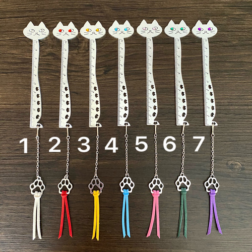 NEW〈7 ニャーゴス 〉ネコ定規&ブックマーク/ 猫・肉球・文具 ねこ