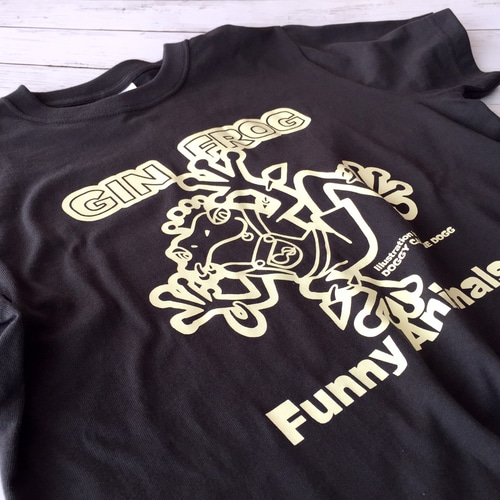 GIN FROG/ジンフロッグ』レギュラー Tシャツ・スモークブラック