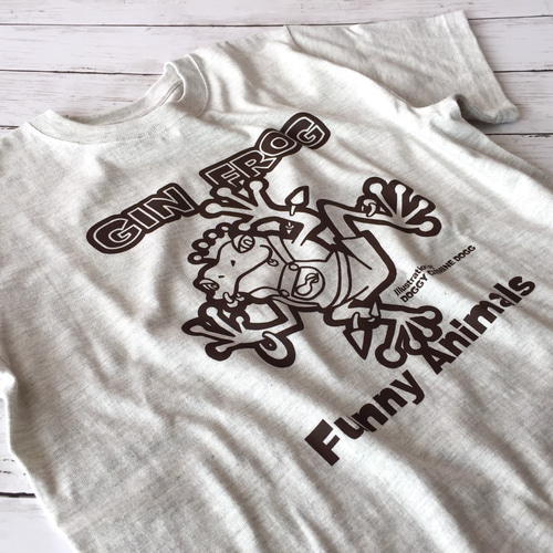 labyrins ホワイト Tシャツ shury groovy frog カエル labyrins ホワイト Tシャツ shury groovy frog カエル