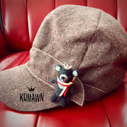 『KUMAWN/クマウン・ミックスグリーンorブルー』選べるブローチ・クリップ・キーリング・バッグチャーム・可愛いくま 13枚目の画像