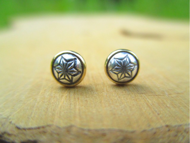 麻紋様 ピアス [ SV & 真鍮 ] 両耳セット