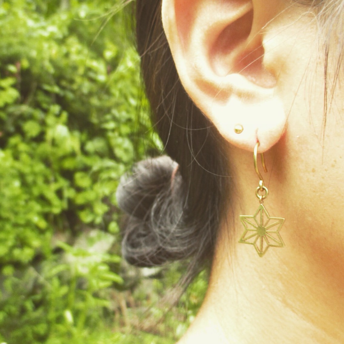 麻紋様 フックピアス [真鍮] 両耳セット