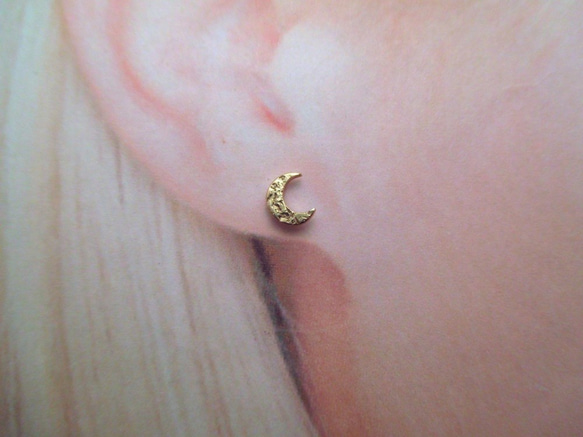 ~ 月亮 ~ 耳環 [黃銅] 雙耳套裝 第3張的照片