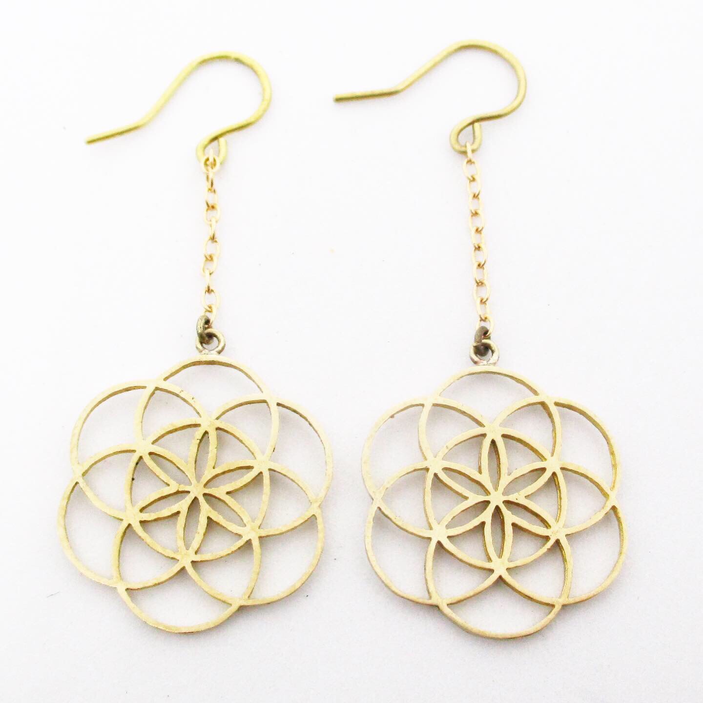 シードオブライフ フックピアス [真鍮 ] Longタイプ ✼新作✼ 両耳セット