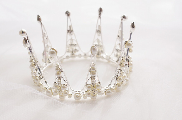 キュートなクラウン♪大人可愛い王冠のパールティアラ・ウェディング