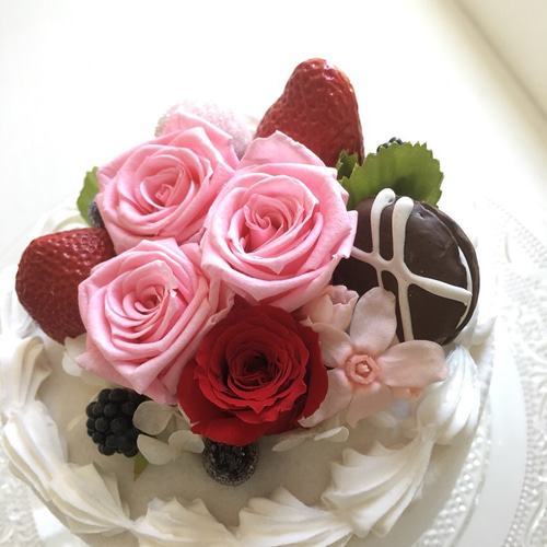 ソラ♡ハート型♡苺フルーツ　フラワーリース ソラ♡ハート型♡苺フルーツ フラワーリース ソラ♡ハート型♡苺