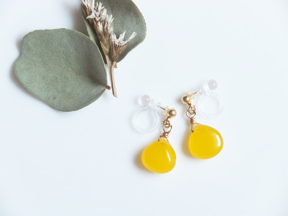 yellow jade short [イヤリング/ピアス] 1枚目の画像