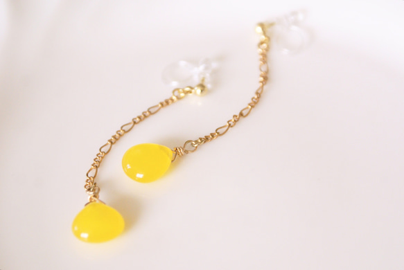 yellow jade long [イヤリング/ピアス] 1枚目の画像