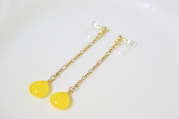 yellow jade long [イヤリング/ピアス] 2枚目の画像