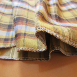 大きなチェックがかわいいギャザースカート　綿100微起毛　マスタード　フリーサイズ 7枚目の画像