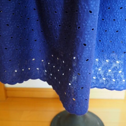 送料無料☆ラスト！スカラップレース刺繍が素敵なダブルガーゼのギャザースカート　フリーサイズ 6枚目の画像