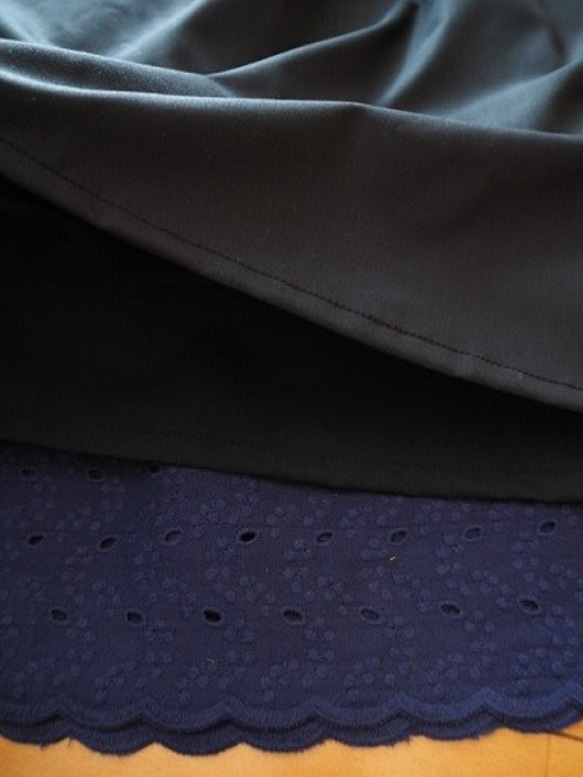 送料無料☆ラスト！スカラップレース刺繍が素敵なダブルガーゼのギャザースカート　フリーサイズ 8枚目の画像