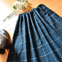 ウール混　シンプルギャザースカート　フリーサイズ　 4枚目の画像