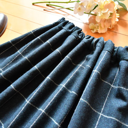 ウール混　シンプルギャザースカート　フリーサイズ　 5枚目の画像