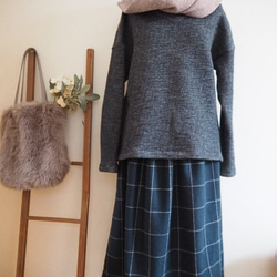ウール混　シンプルギャザースカート　フリーサイズ　 6枚目の画像