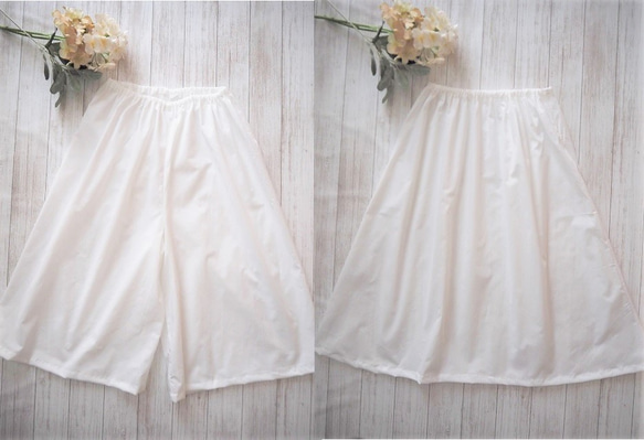 アンダースカート、ペチコート、ペチパンツ、インナー、裏地　フリーサイズ　綿100ダブルガーゼ涼感加工（オプション） 1枚目の画像