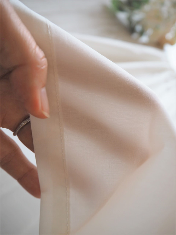 透け感ストライプ☆スカート　綿ローン　フリーサイズ　 8枚目の画像