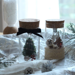 【クリスマス限定2個セット】boca~ドライフラワーのボトルランプ～ 4枚目の画像