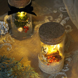 【クリスマス限定2個セット】boca~ドライフラワーのボトルランプ～ 6枚目の画像