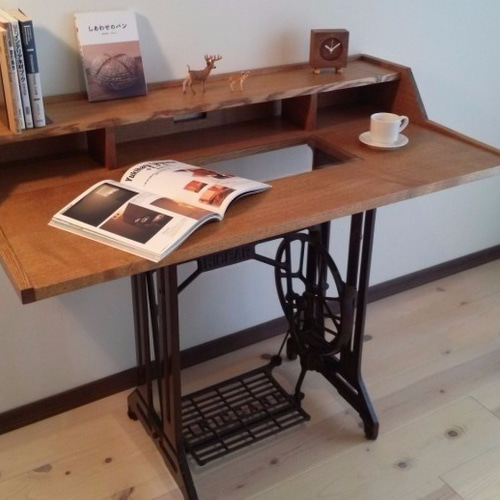 アンティークテーブルミシン脚ミシン台リメイク オシャレ過ぎる】脚踏みミシンで作るオシャレテーブルの作り方
