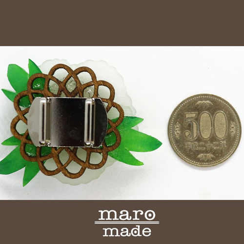 白牡丹　帯留め 帯留め】花52：：牡丹 ホワイト 帯留め maro made 通販 7835019