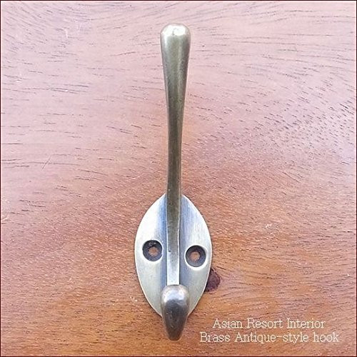 真鍮製 アンティーク風 壁掛け フック レトロ調 鍵 帽子 タオル