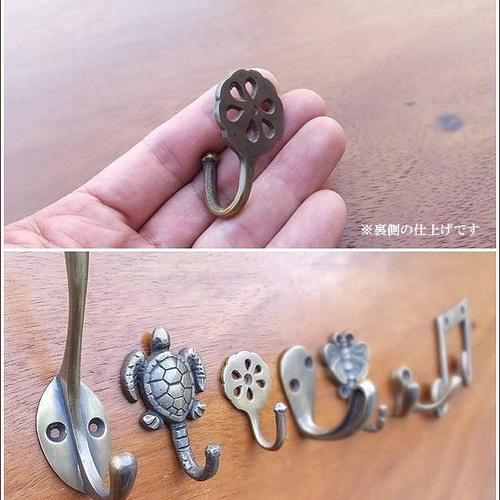 真鍮製アンティーク調壁フック　ハンガー　靴べら　取っ手 職人直送 真鍮 壁フック 壁掛けフック ハンガーフック ウォール