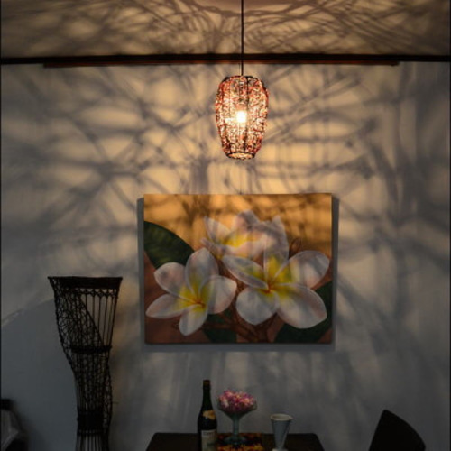 吊り下げ照明 ペンダントランプ 間接照明 ラタン 籐 自然素材 ミックス