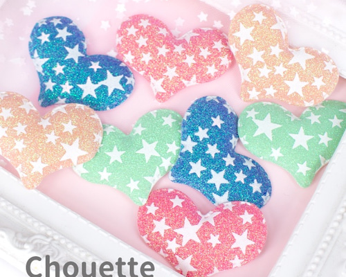 はーとクッション ハート型 クッションパーツ 4色 各2個 計8個 pt-1357 デコパーツ