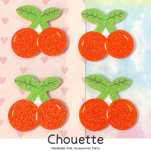 フェルトデコパーツ フルーツ 4個入り【さくらんぼ】ハンドメイド 手芸