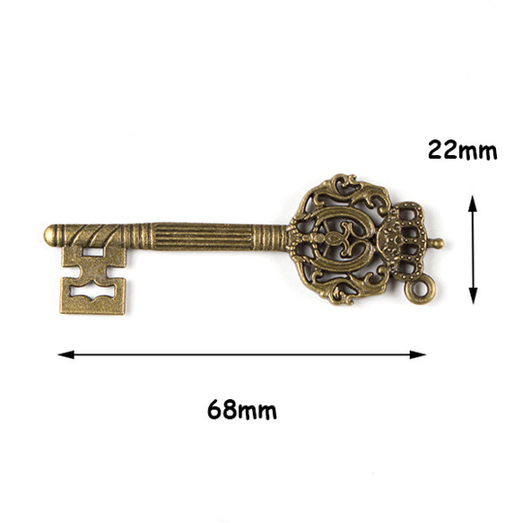 材料/チャーム/アンティーク風/68mm鍵（金古美・合金）pt-140104-4　2000円以上で送料無料！ 3枚目の画像