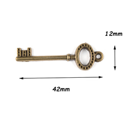 材料/チャーム/アンティーク風/42mm鍵（金古美・合金）pt-140105-7　2000円以上で送料無料！ 3枚目の画像