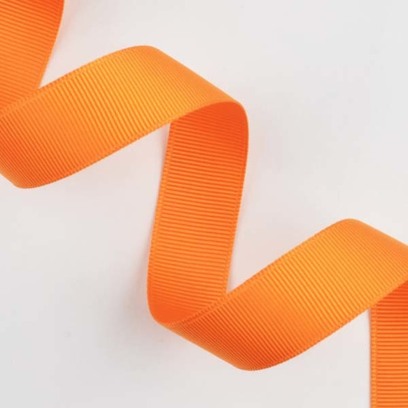 グログランリボン (オレンジ) 18mm 4ｍカット pt-131108-3　 1枚目の画像
