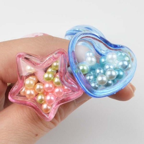 ヘアゴムカプセル 星 23mm 10セット ピンク pt-151022-1