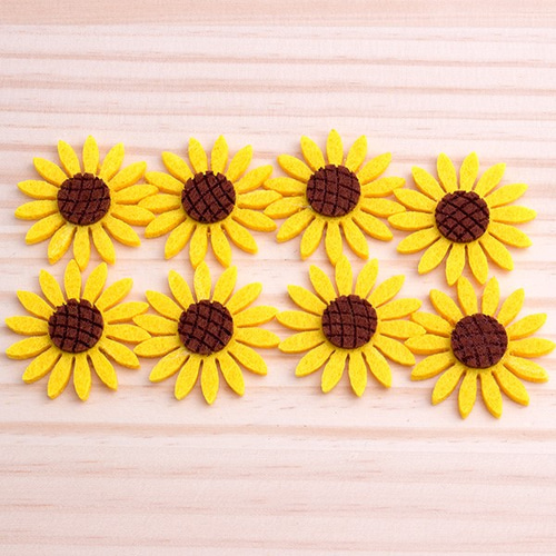 フェルト パーツ ひまわり 8個 pt-151101-8 デコパーツ シュエット