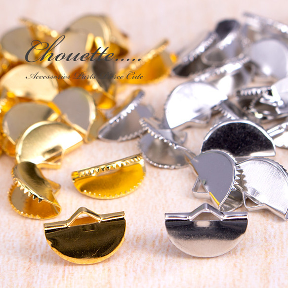 扇型 留め具金具 ゴールド シルバー セット 計40個 pt-636 金具