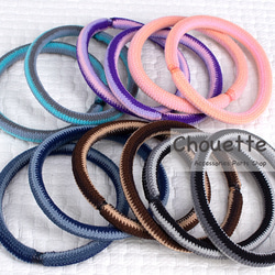 ヘアゴム リングゴム 超極太ゴム ストライプ 6色 各2本 計12本 s-0071