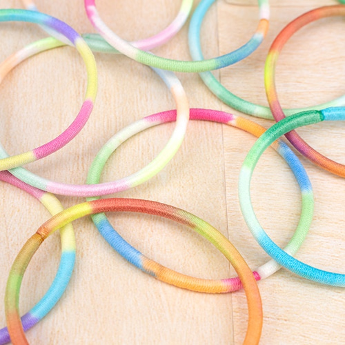 ヘアゴム リングゴム 段染め カラフル 5色 選べる 6本セット【大】pt