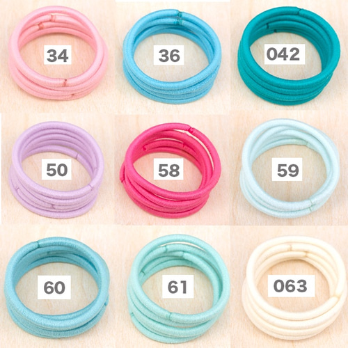 ヘアゴム リングゴム 金具なし 無地 12cm 選べる24本セット！【太】 s