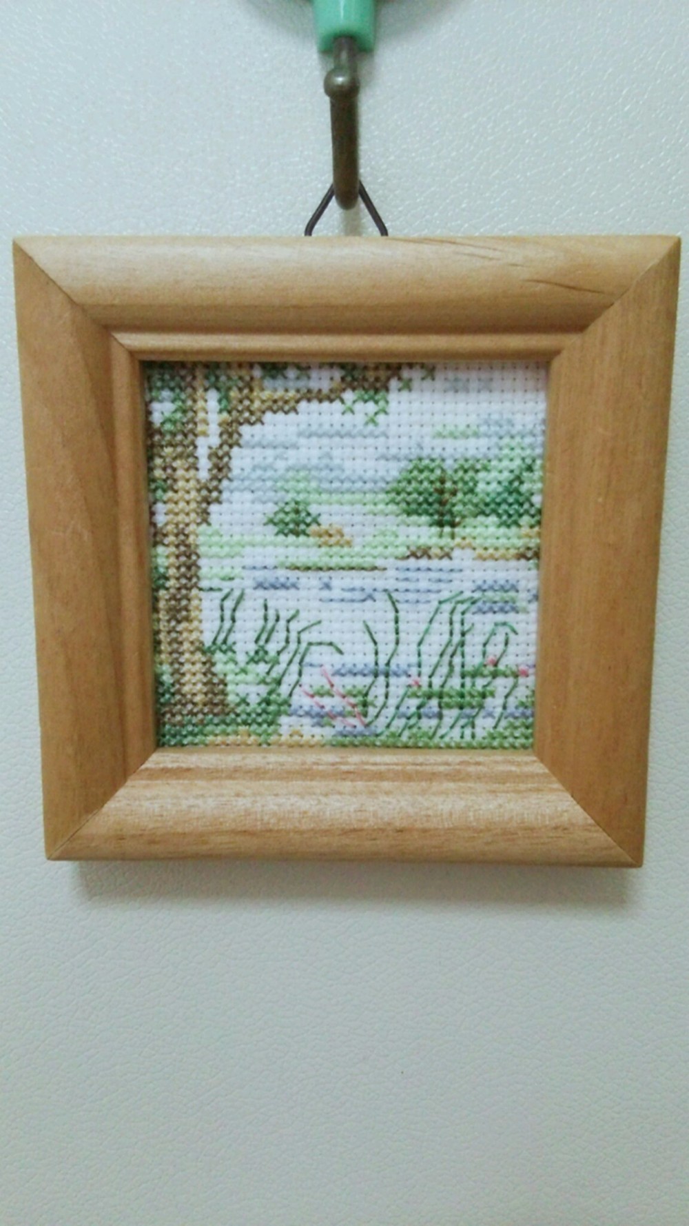 夏の風景 刺繍額装済み クラフト・布製品