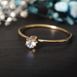 [14kgf] 誰かのための光のリング: Rainbow moonstone crown ring 1枚目の画像