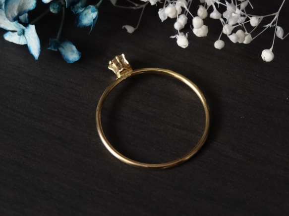 [14kgf] 誰かのための光のリング: Rainbow moonstone crown ring 4枚目の画像