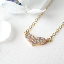 heart pave cubic zirconia necklace 3枚目の画像