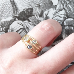 見習い魔女の指飾り：ハンマーテクスチャー幅広リング 5枚目の画像