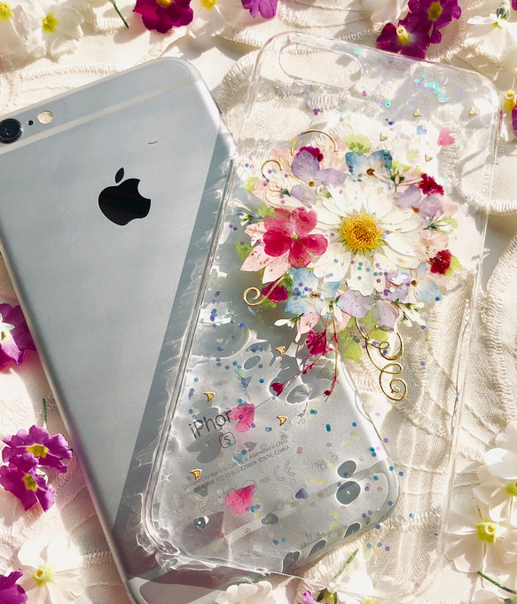 【全機種対応】押し花iPhoneケース 《ブーケ》 4枚目の画像