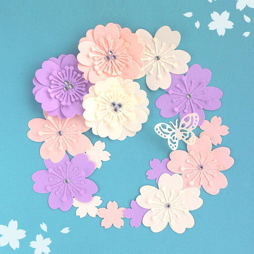 桜＊ 立体花シール 16ピースセット ＊ウエディング・寄せ書き・カード