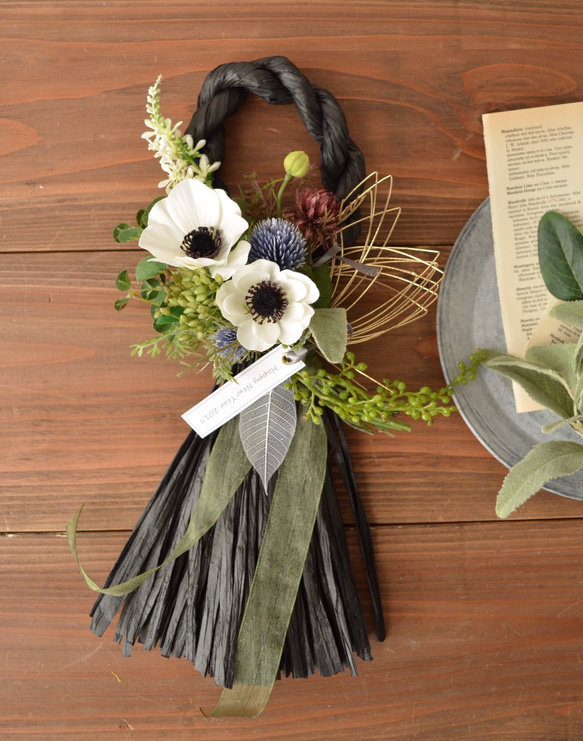 スワッグになるしめ縄 しめ縄リース しめ縄スワッグ しめ縄ブーケ 向き